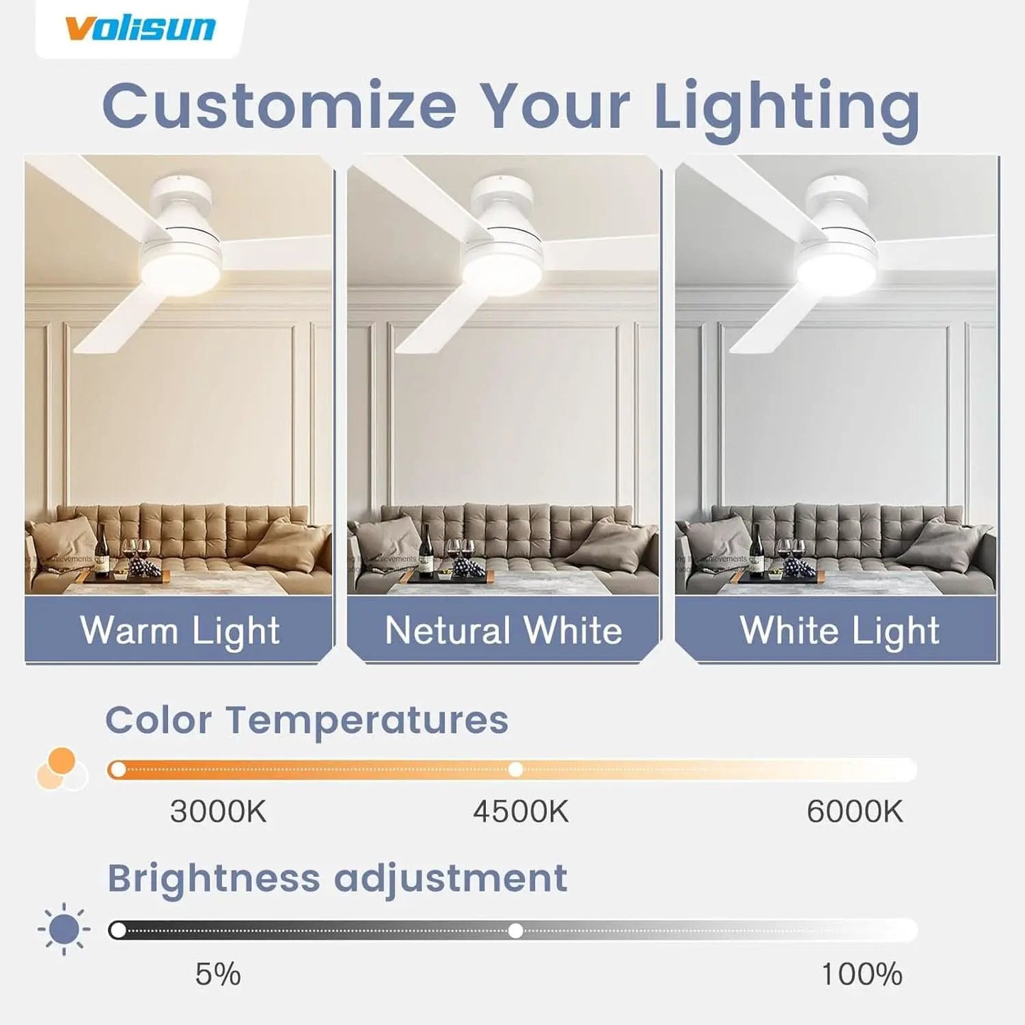 42 Inch Ceiling Fan With Dimmable LED Light And Remote from PriceLows™