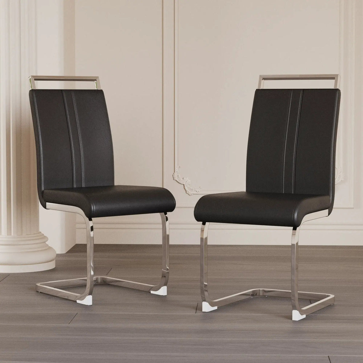 Modern Dining Chairs | Padded Seat | High Back | Accessory Bag Included