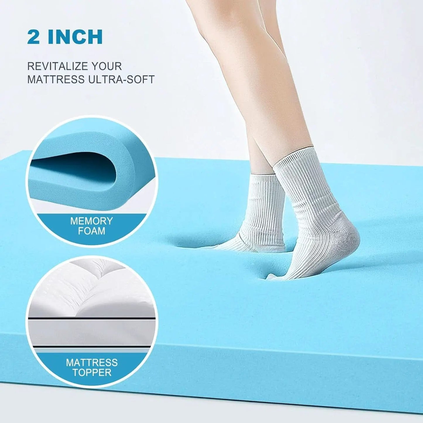 4 Inch Dual Layer Gel Memory Foam Mattress Topper from PriceLows™