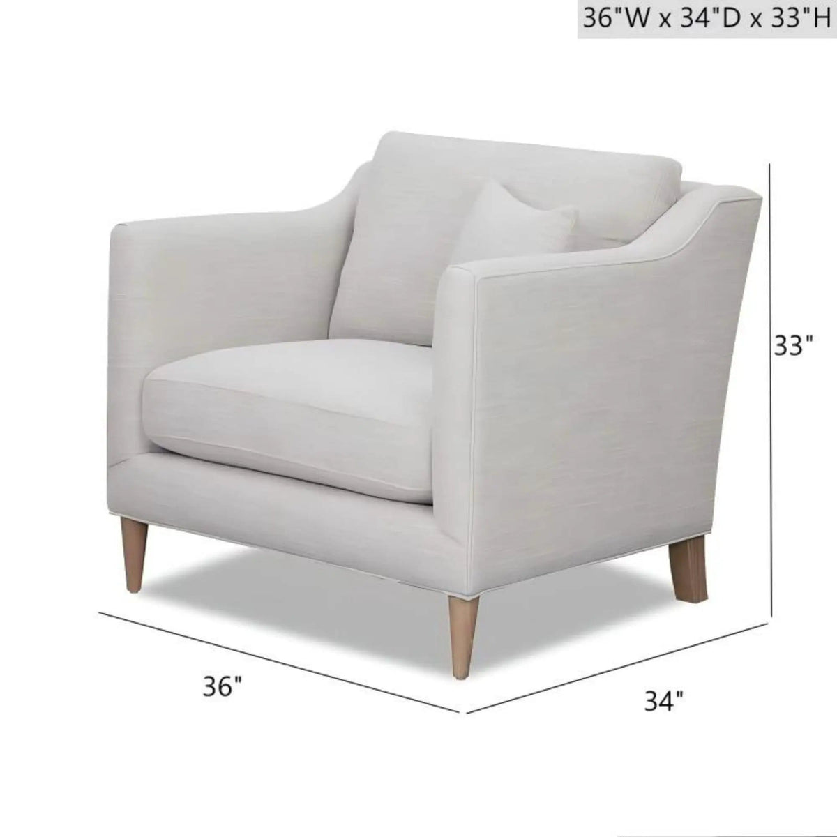 Chair With High Track Arms - | 36 x 34 x 33 in | Solid Wood & Plywood | Beige