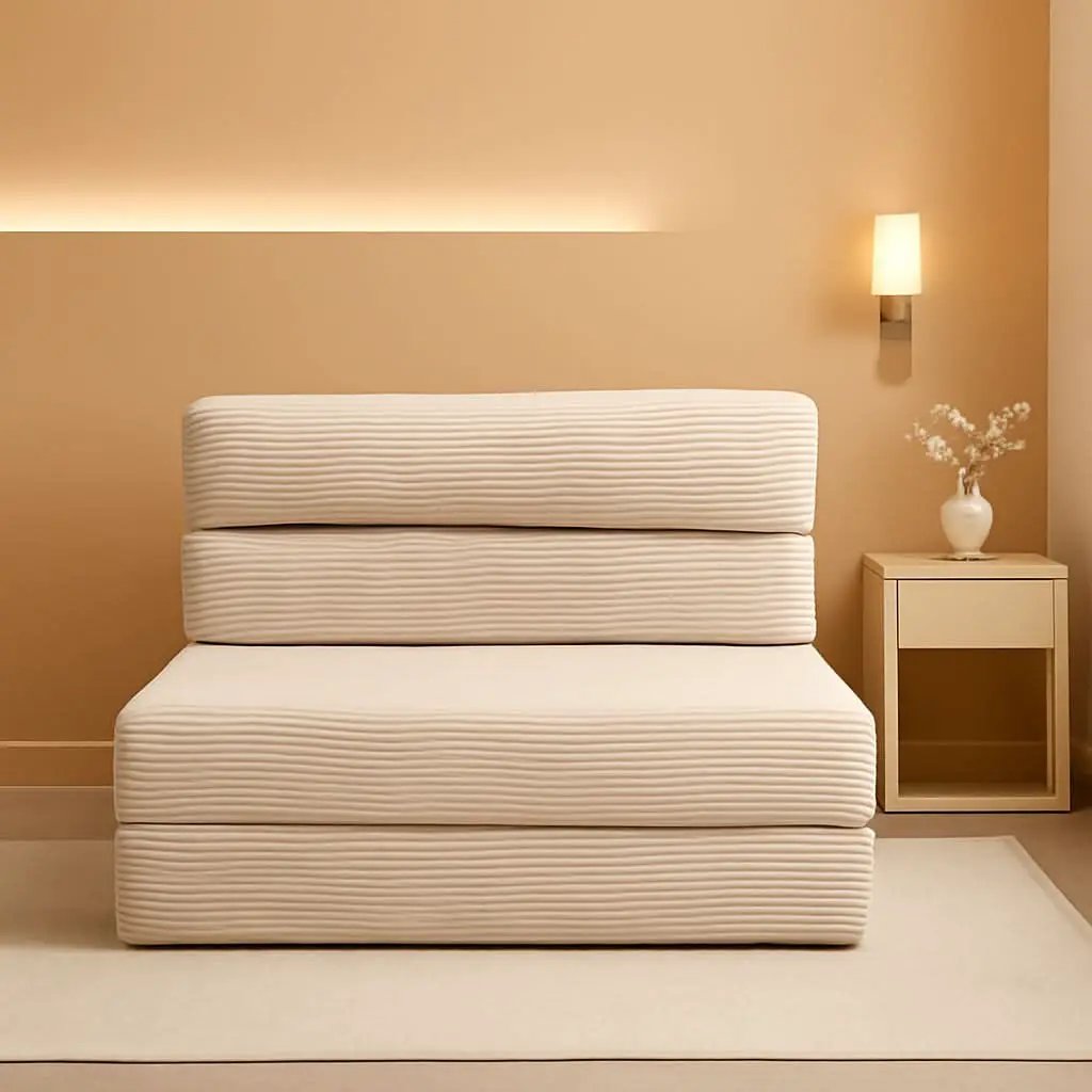 Corduroy Convertible Folding Sofa Bed With Mattress from PriceLows™