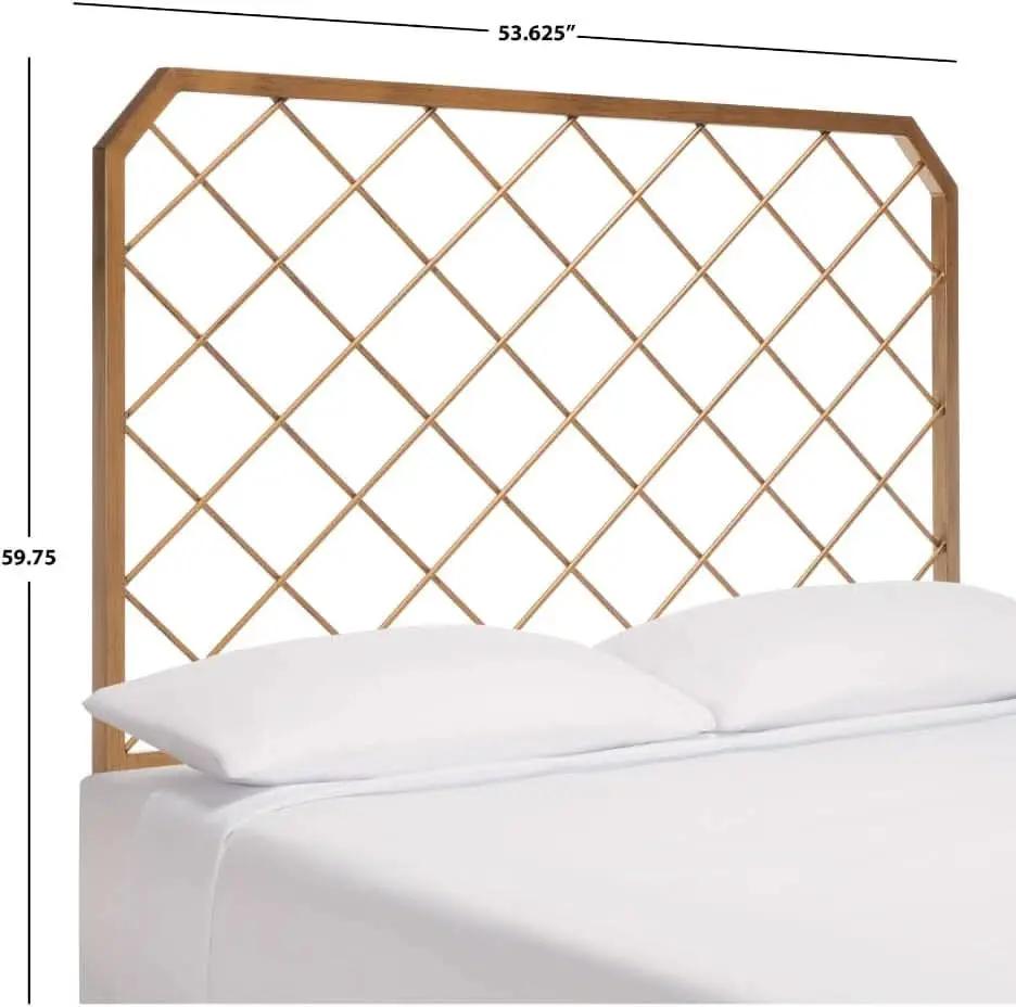 Queen Antique Gold Stitch Headboard for Stylish Bedrooms from PriceLows™