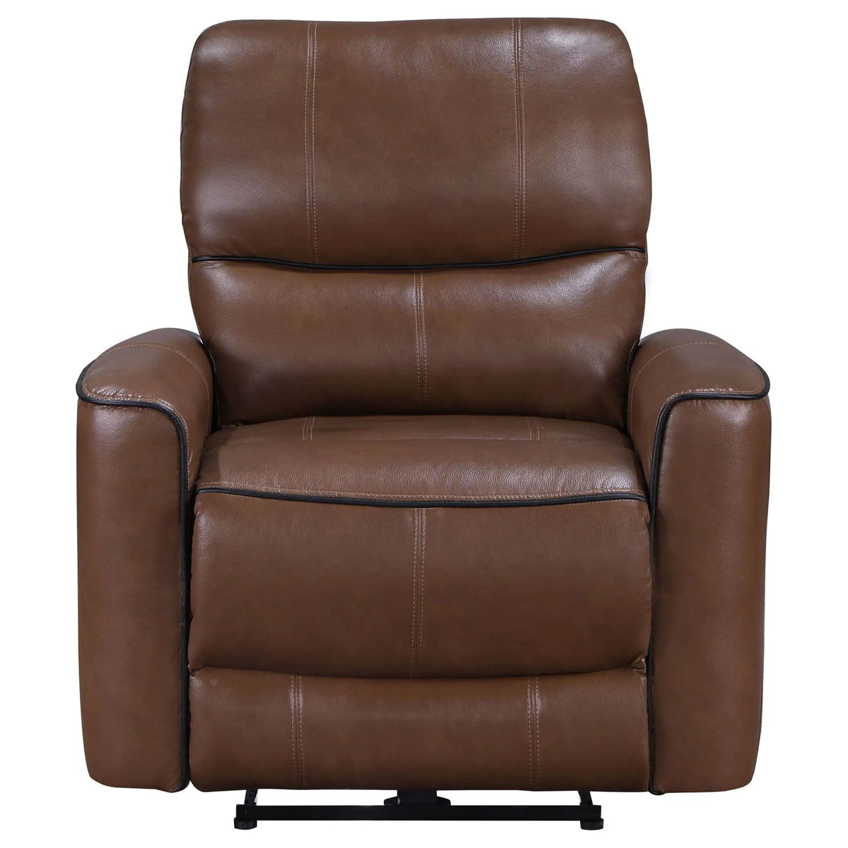 Denson Upholstered Power Recliner Chair With USB Charging And Smooth Button Recline | 36.5 x 37 x 39.75 in | Living Room Furniture | Brown