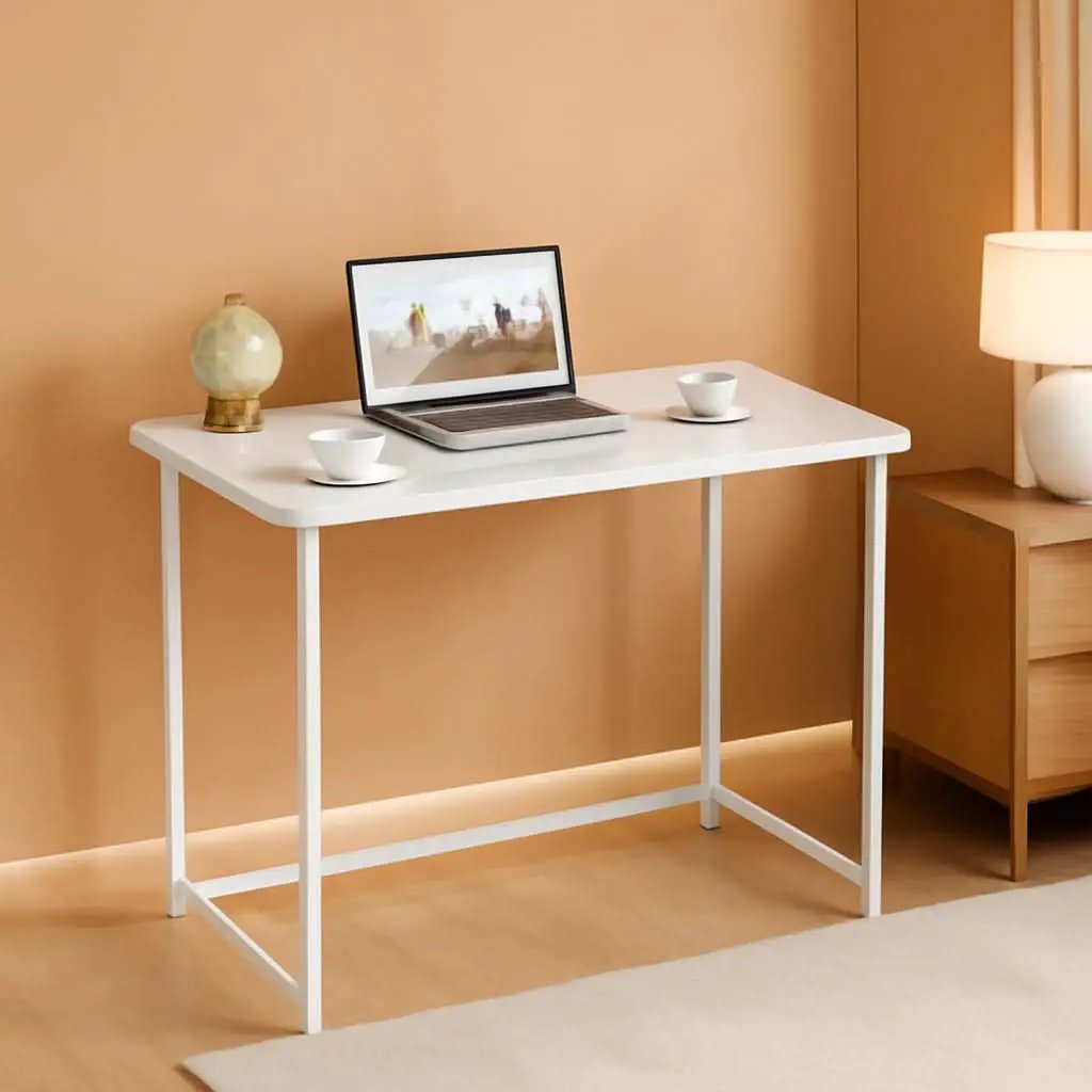 31.5 Inch Folding Desk White For Small Spaces Home Office from PriceLows™