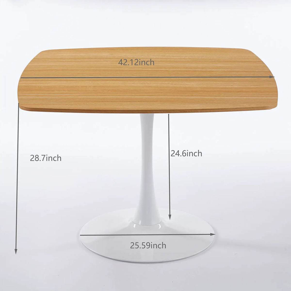 Modern Dining Table | 42 Inch Square | Pedestal Base | Contemporary Design
