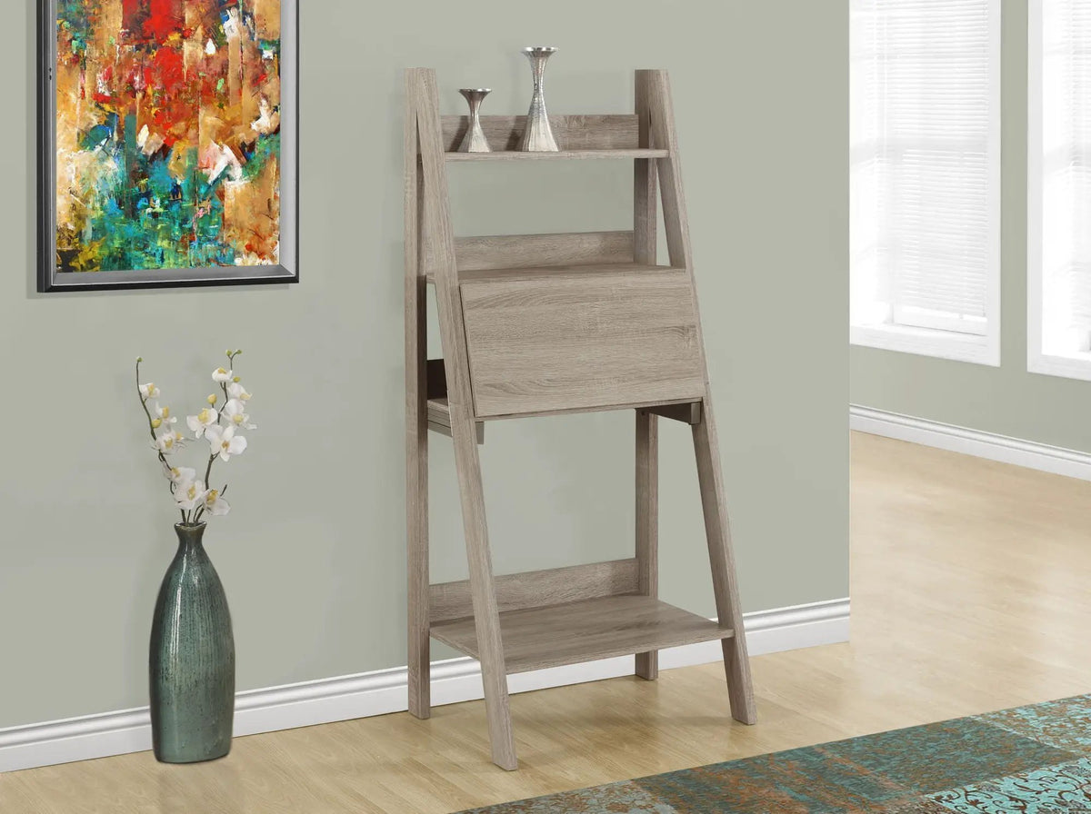 Ladder Style Leaning Desk | 61 Inch Height | Closed Storage Area | Storage Shelves