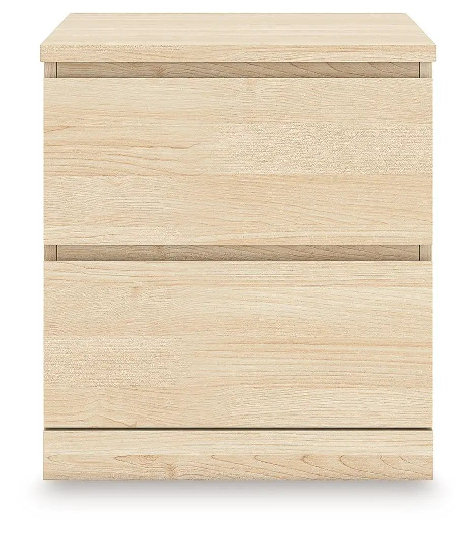 Onita Two Drawer Nightstand | Minimal Design | Hardware-Less Look | Relaxed Finish