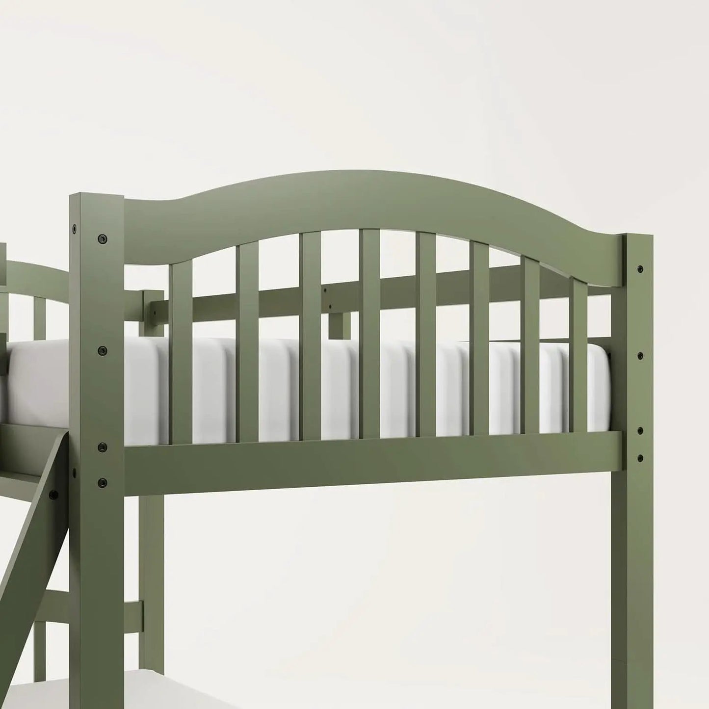 Olive Twin Over Twin Bunk Bed Converts To Two Beds from PriceLows™