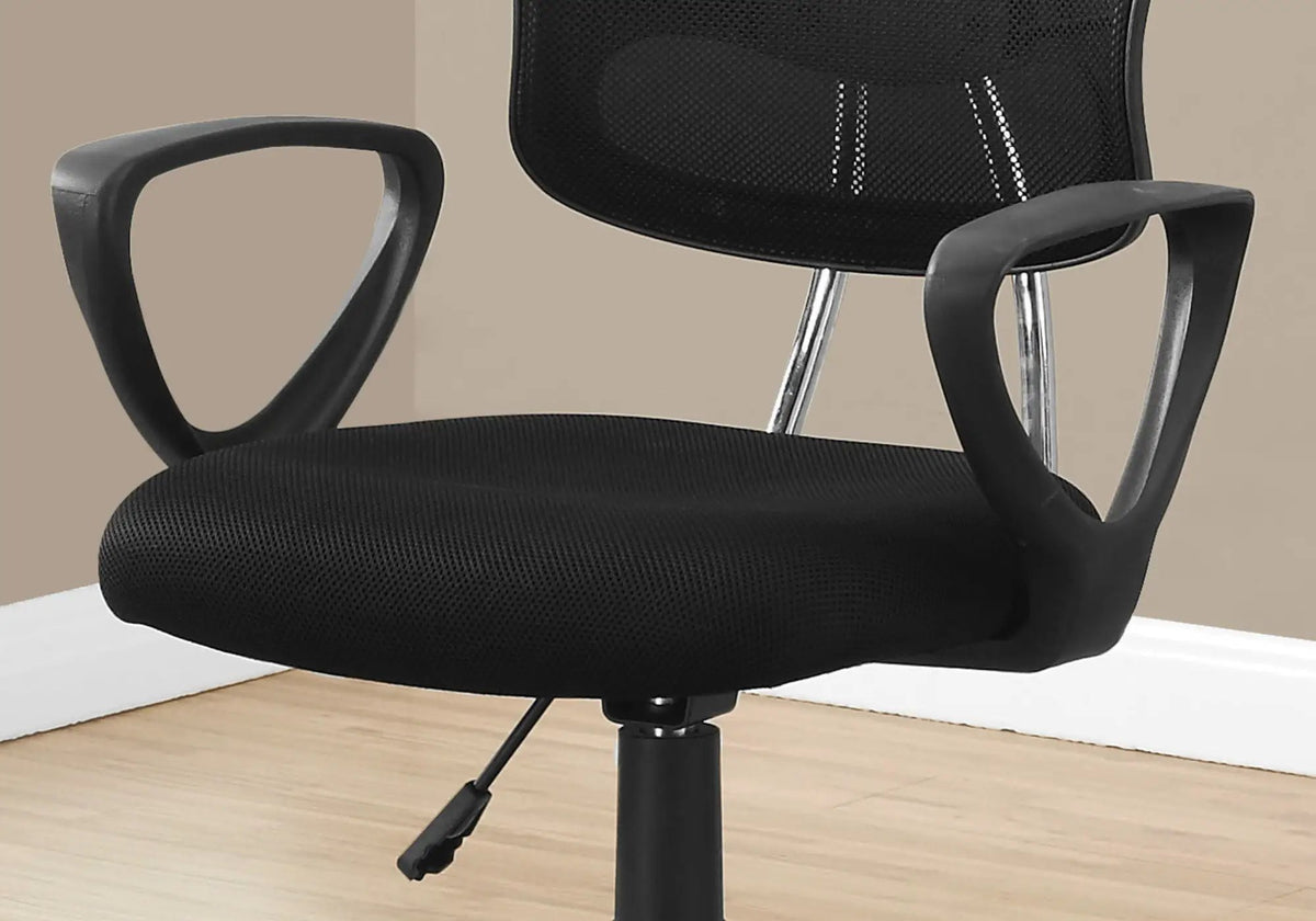 Black Mesh Office Chair | Extra-Wide Ergonomic Backrest | Adjustable Height | 360 Degree Swivel