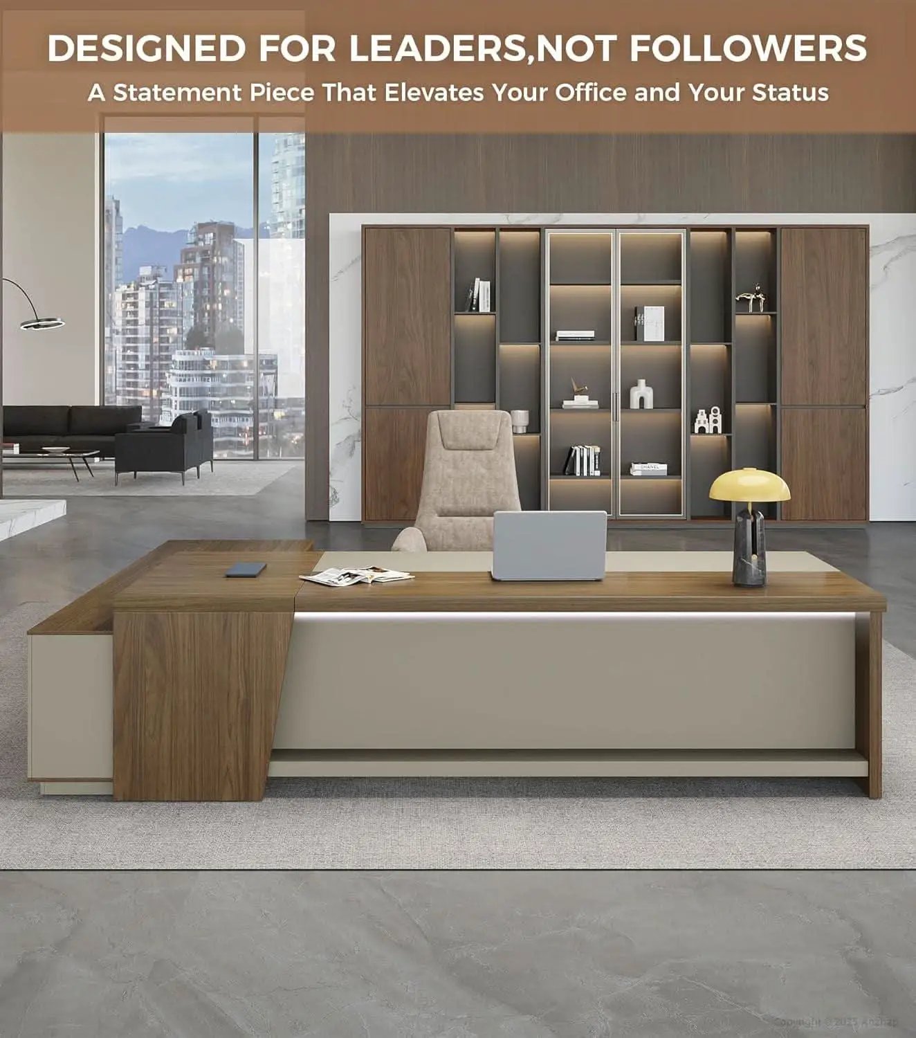 79 Inch L Shaped Desk Lockable Drawers Privacy Panel from PriceLows™