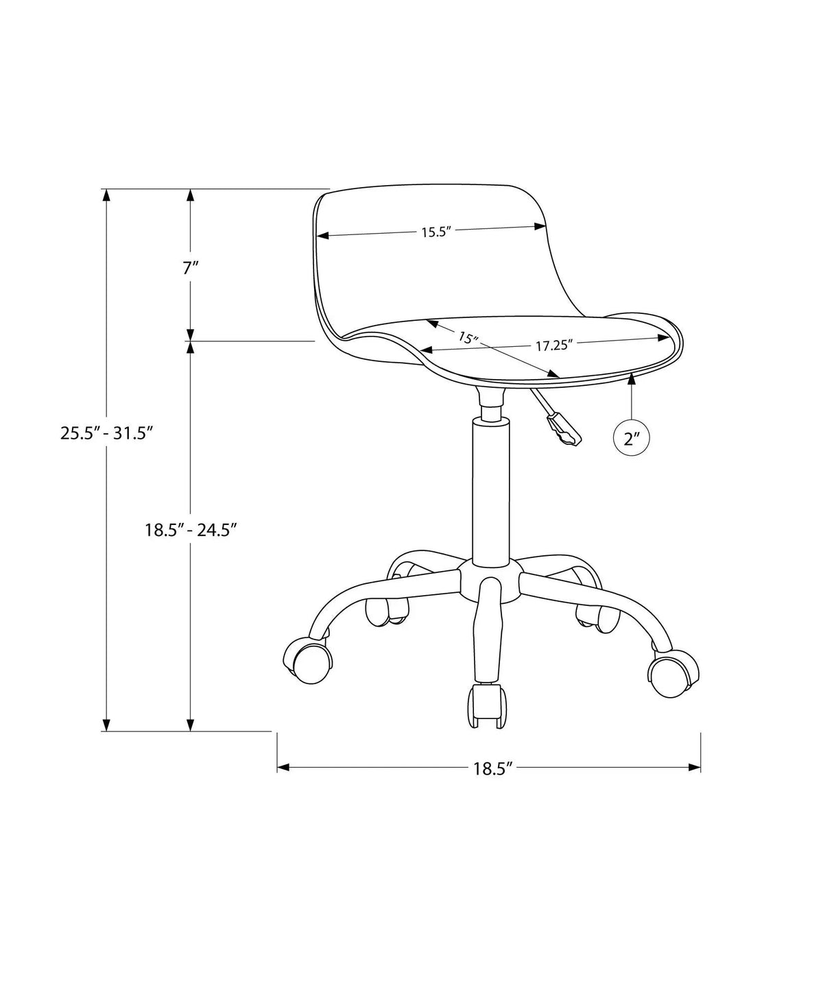 Kids Low-Back Office Chair | Ergonomic Design | Adjustable Height | 360 Degree Swivel