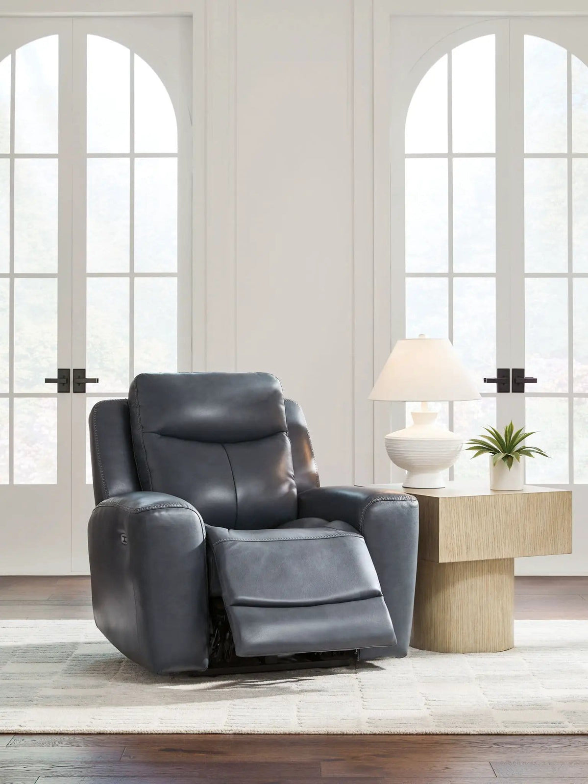 Bexhurst Power Recliner With Adjustable Headrest Reclining Chair | 2 Pieces | Faux Leather | Living Room