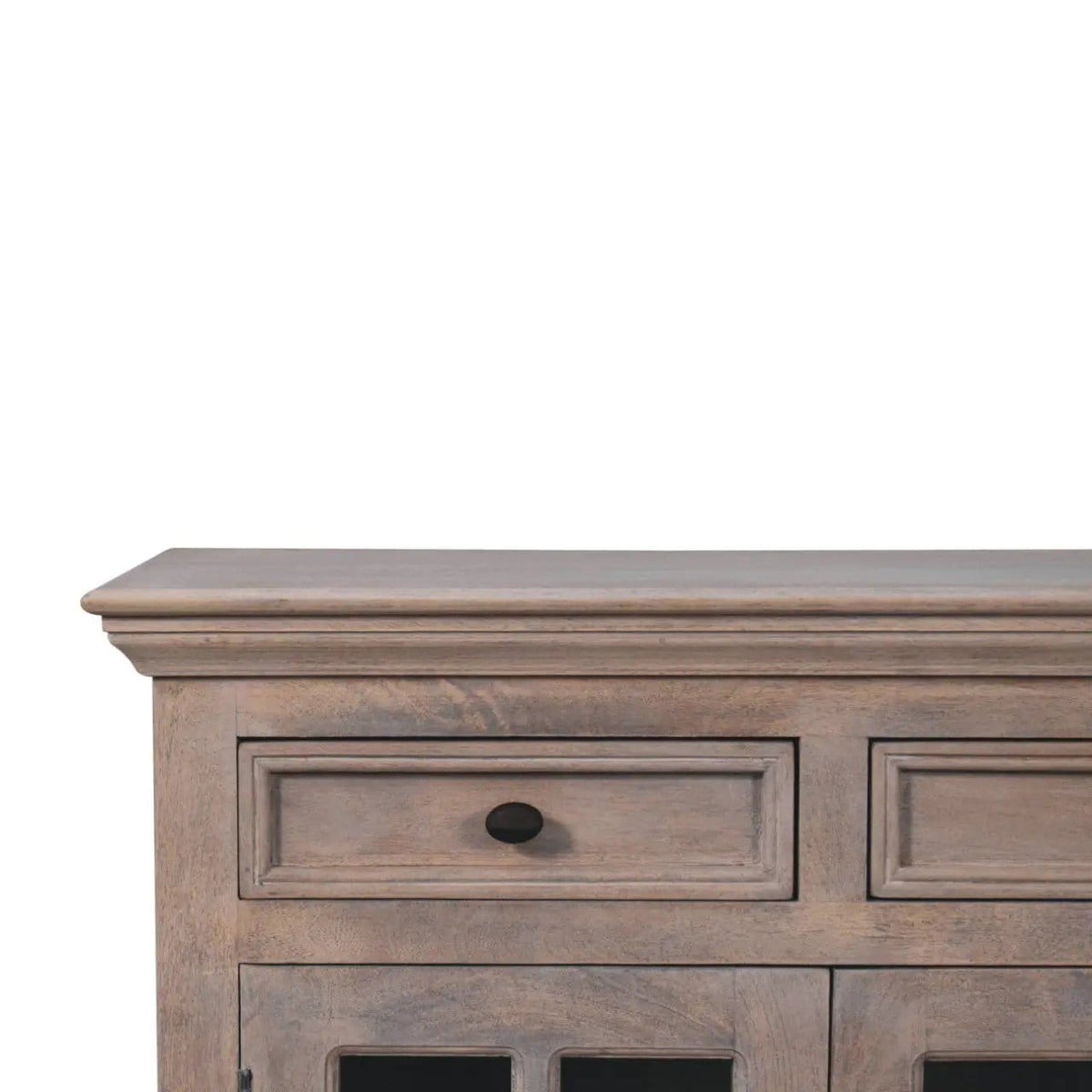 Cabinet With Glazed Doors | 2 Pieces | Solid Wood & Brass | Living Room