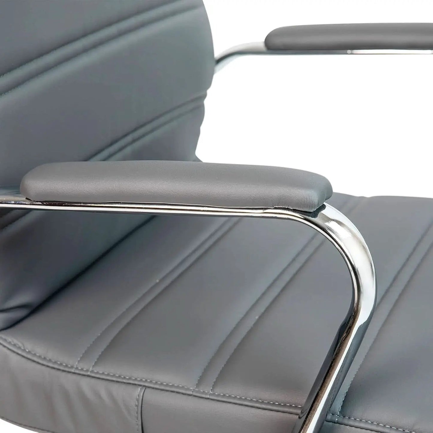 Gray LeatherSoft Office Chair With Swivel Adjustable Height from PriceLows™