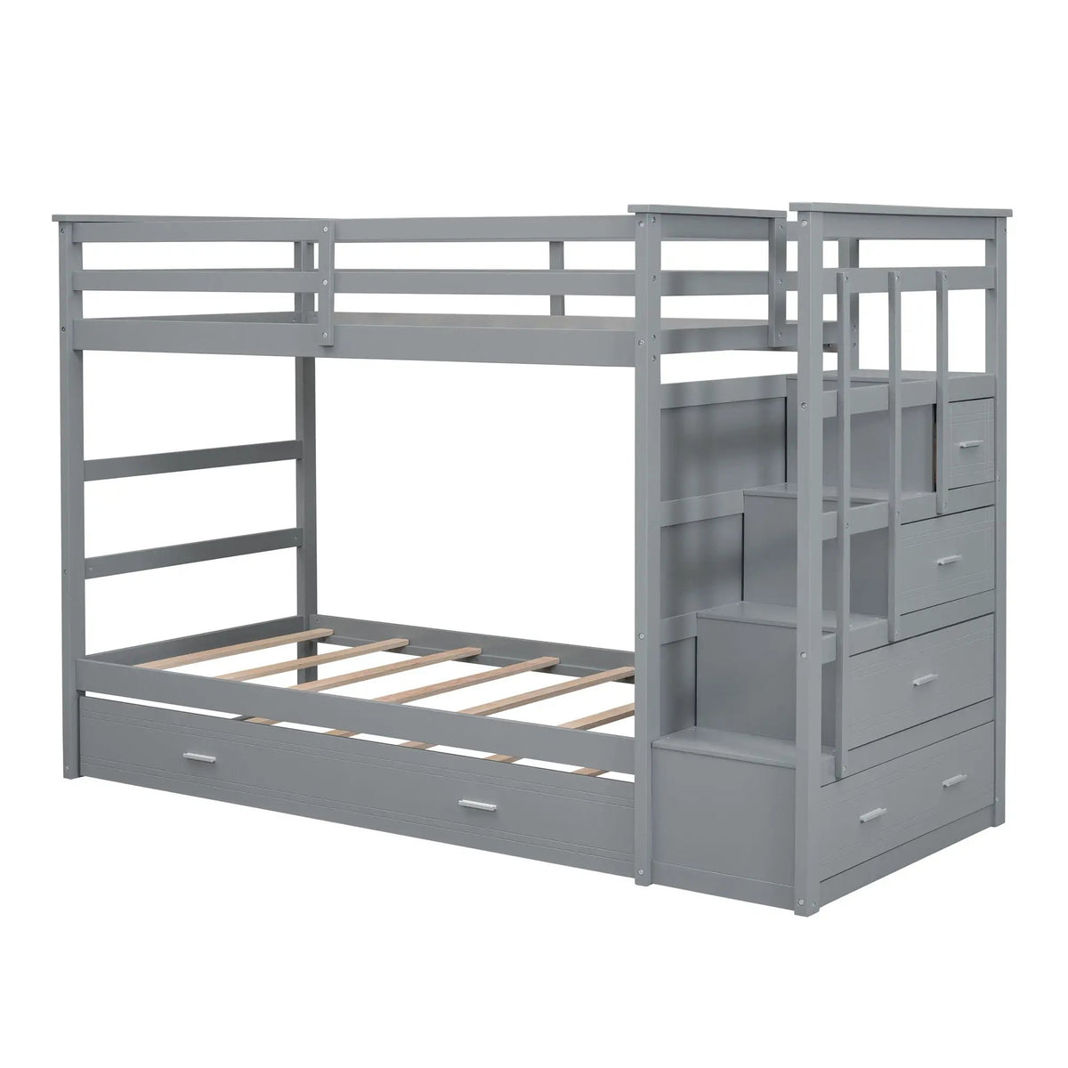 Bunk Bed With Trundle | Storage Staircase | Space Maximizing Design | Durable Construction