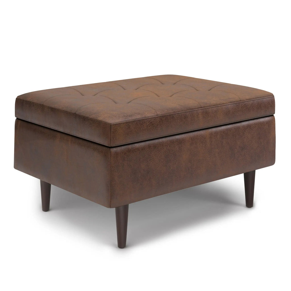 Shay Large Square Storage Ottoman | Coffee Table Design | Hydraulic Lift-Up Lid | Mid-Century Style