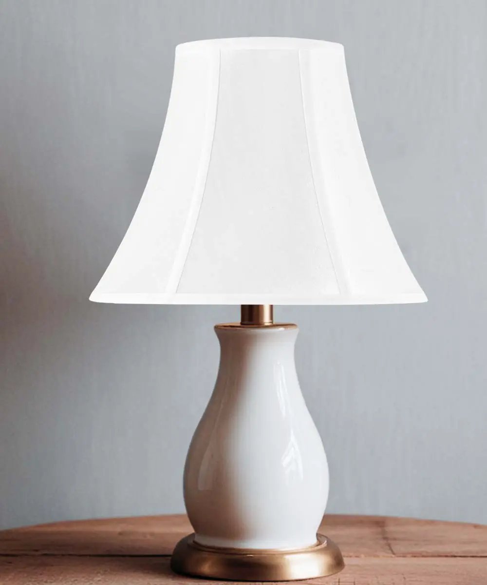 Bell Lampshade | White Shantung | Clip On Fitter | 6X12X9.5