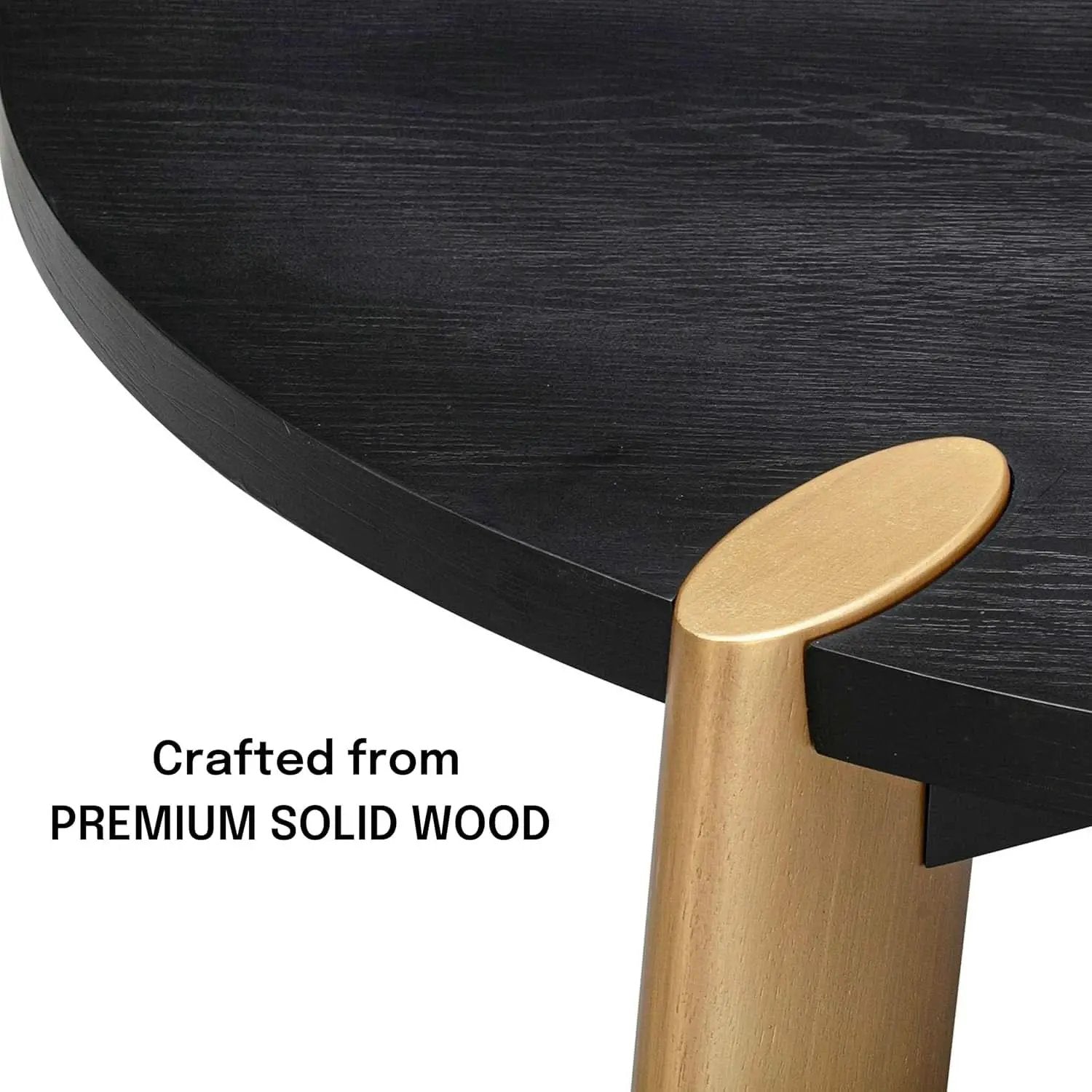 Tribase 47 Inch Round Burnt Black Dining Table Modern from PriceLows™