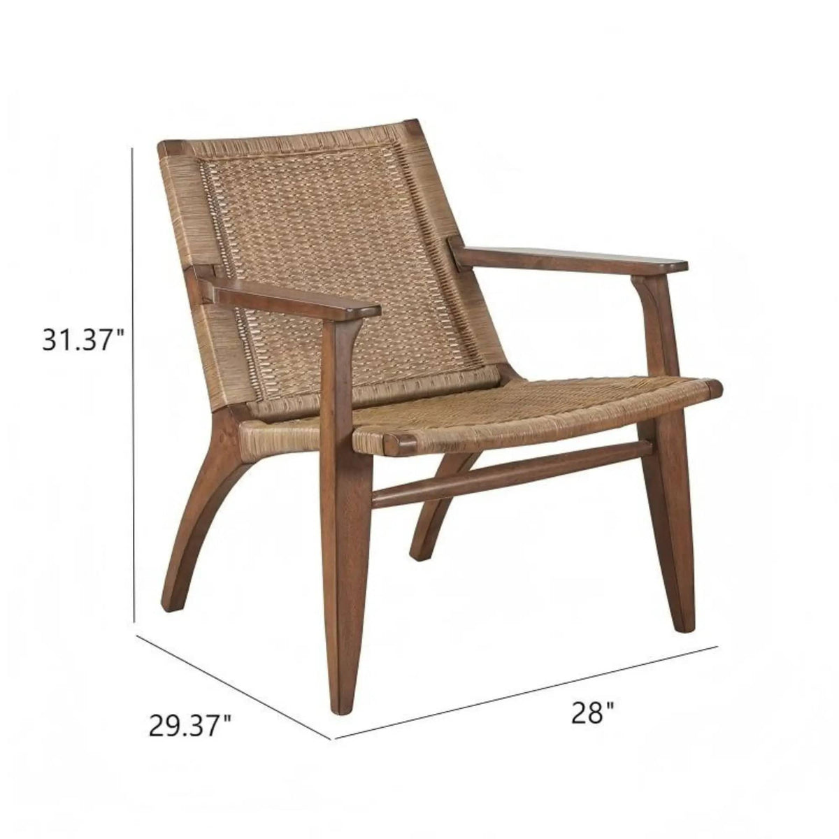 Clearwater Accent Chair | 29.38 x 28 x 31.38 in | Solid Wood & Rattan | Natural