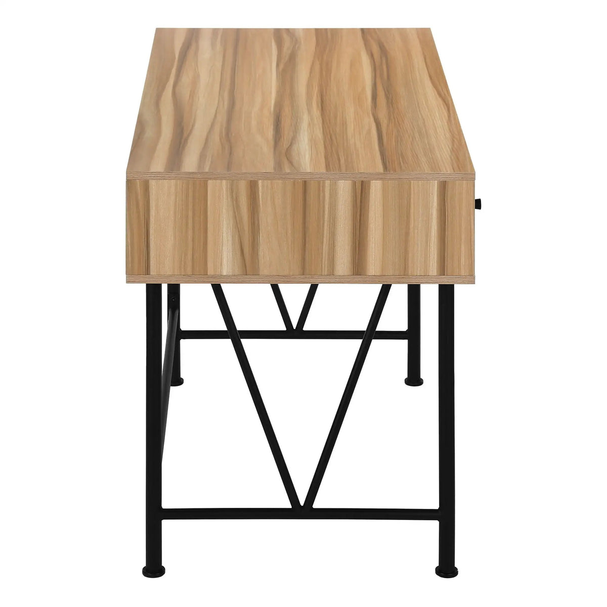 Transitional Computer Desk | Stylish Thick Paneled Design | Two Side Drawers | 30.5 Inch Height