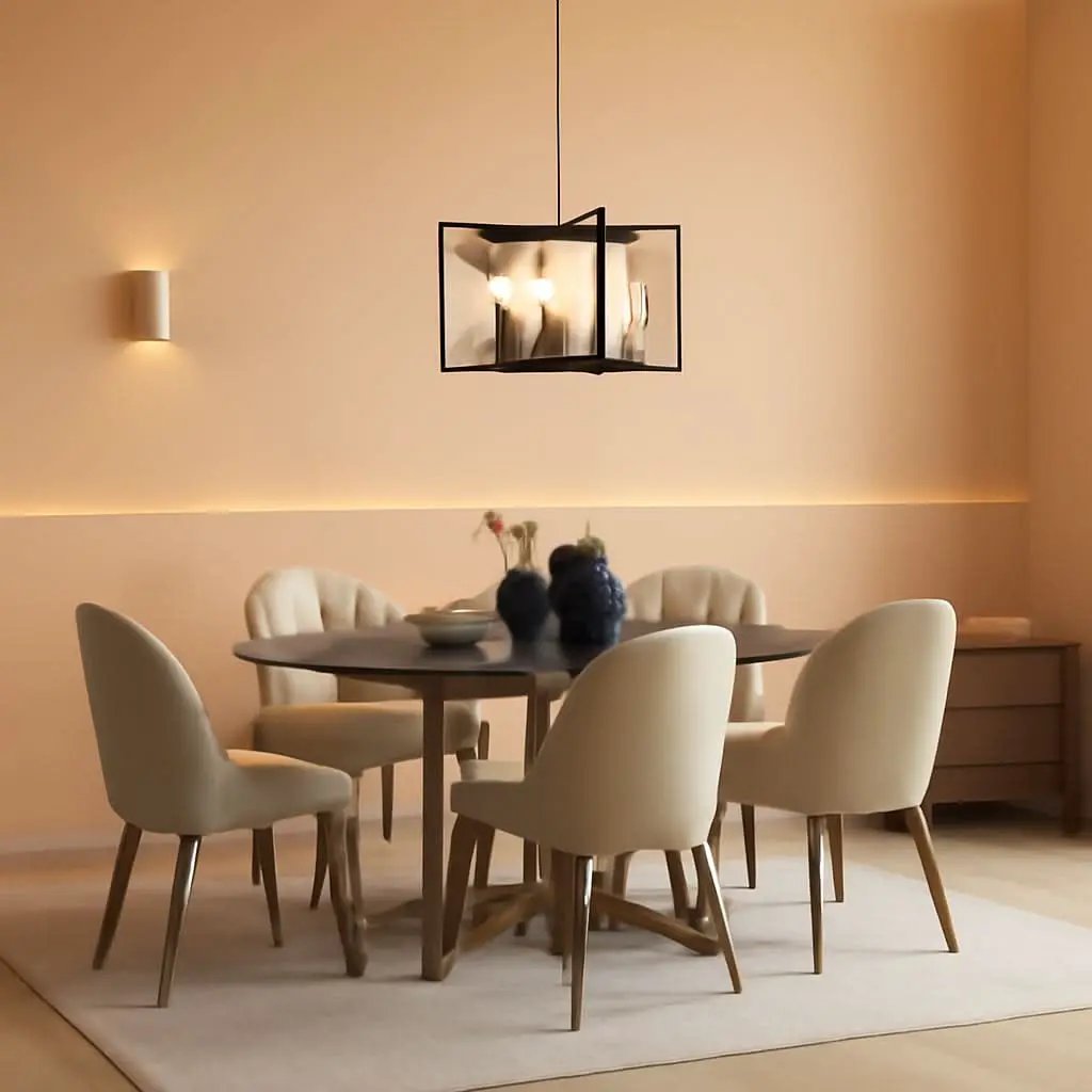 Black Metal Chandelier For Dining Room 6 Light Modern from PriceLows™