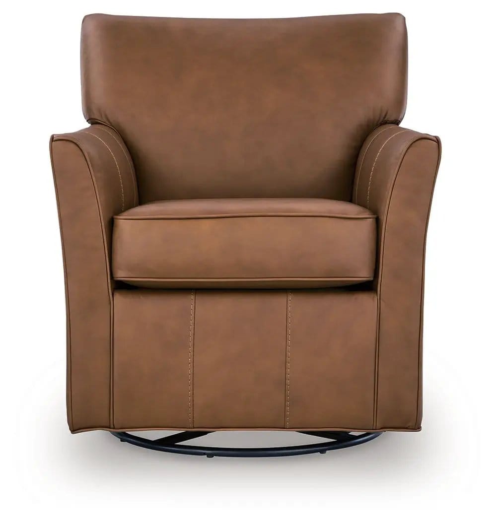 Braydunn Swivel Glider Accent Chair | 2 Pieces | Faux Leather | Living Room