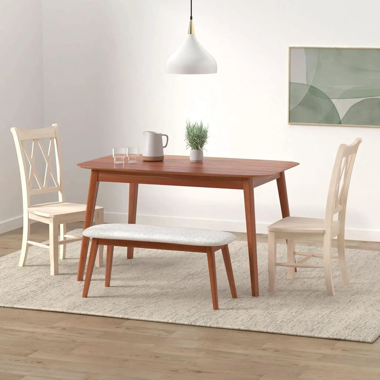 Two Unfinished Parawood Dining Chairs With X Back from PriceLows™