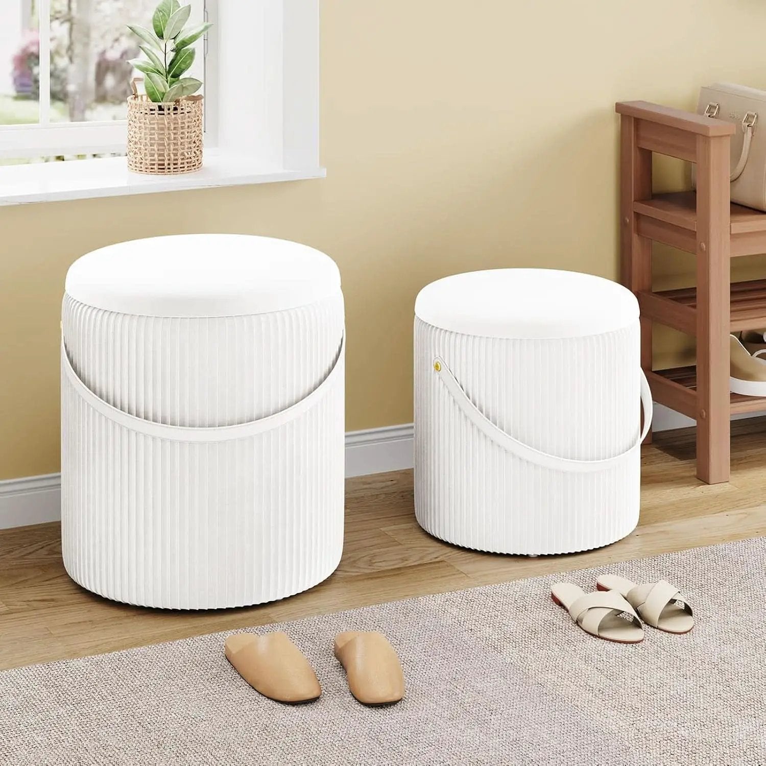 Velvet Upholstered Storage Ottoman With Removable Liner from PriceLows™