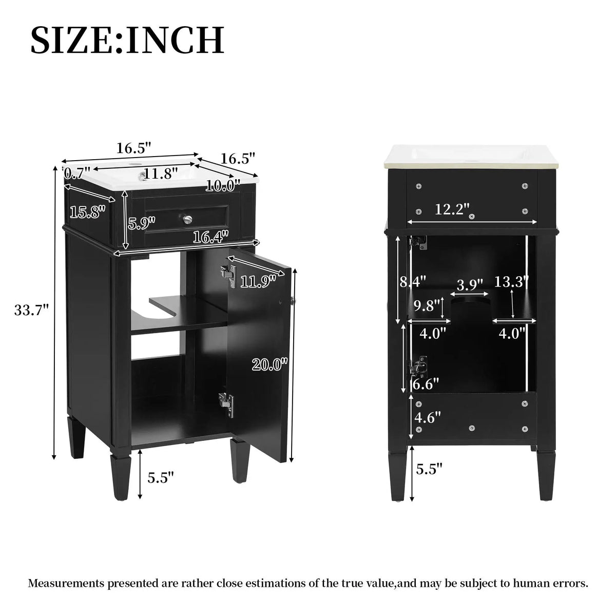 French Style Bathroom Vanity | Integrated Ceramic Sink | Fluted Panels | Solid Wood Legs