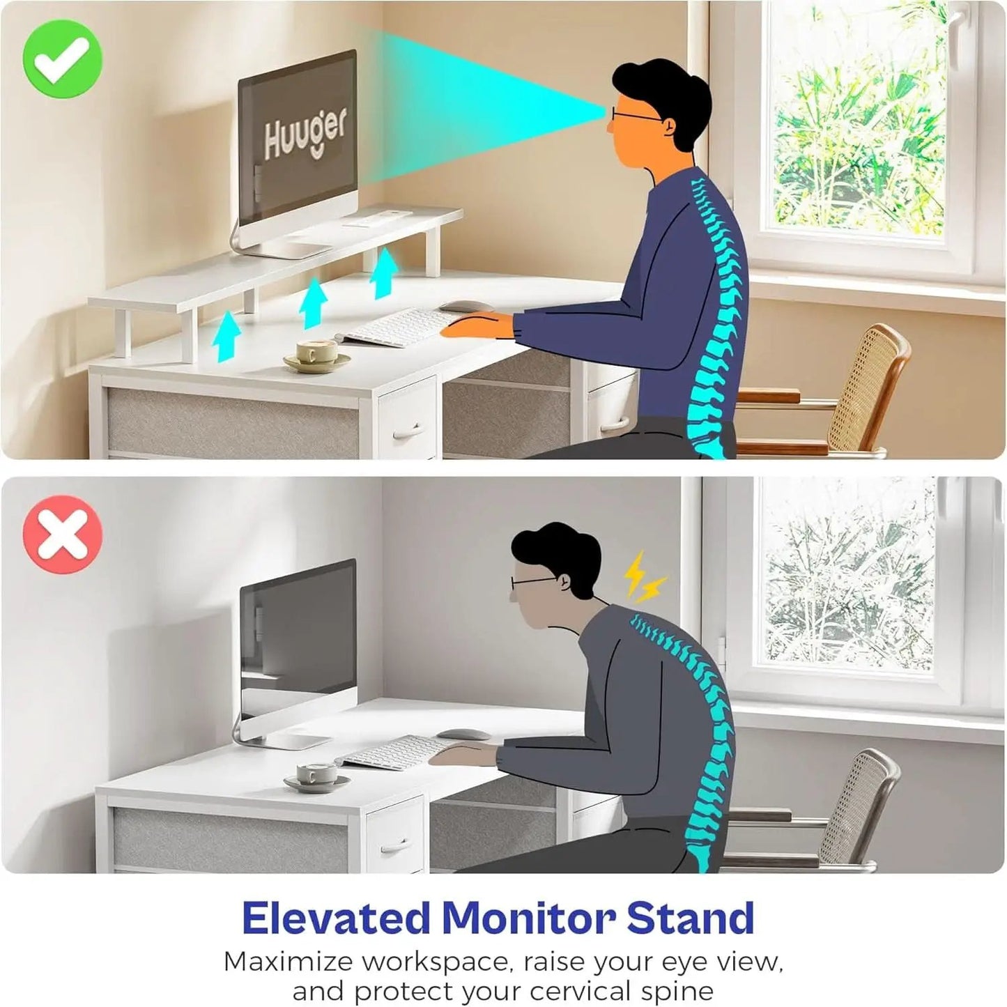 47 Inch Gaming Desk With LED Lights For Home Office from PriceLows™