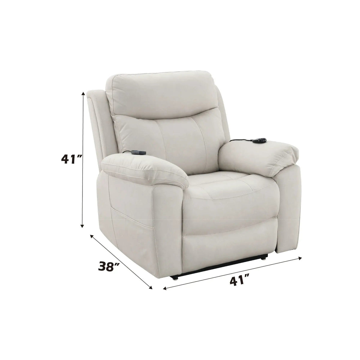 Chriki Power Motion Recliner & Lift Heating Massage Chair | 38 x 41 x 41 in | Living Room Furniture | Beige