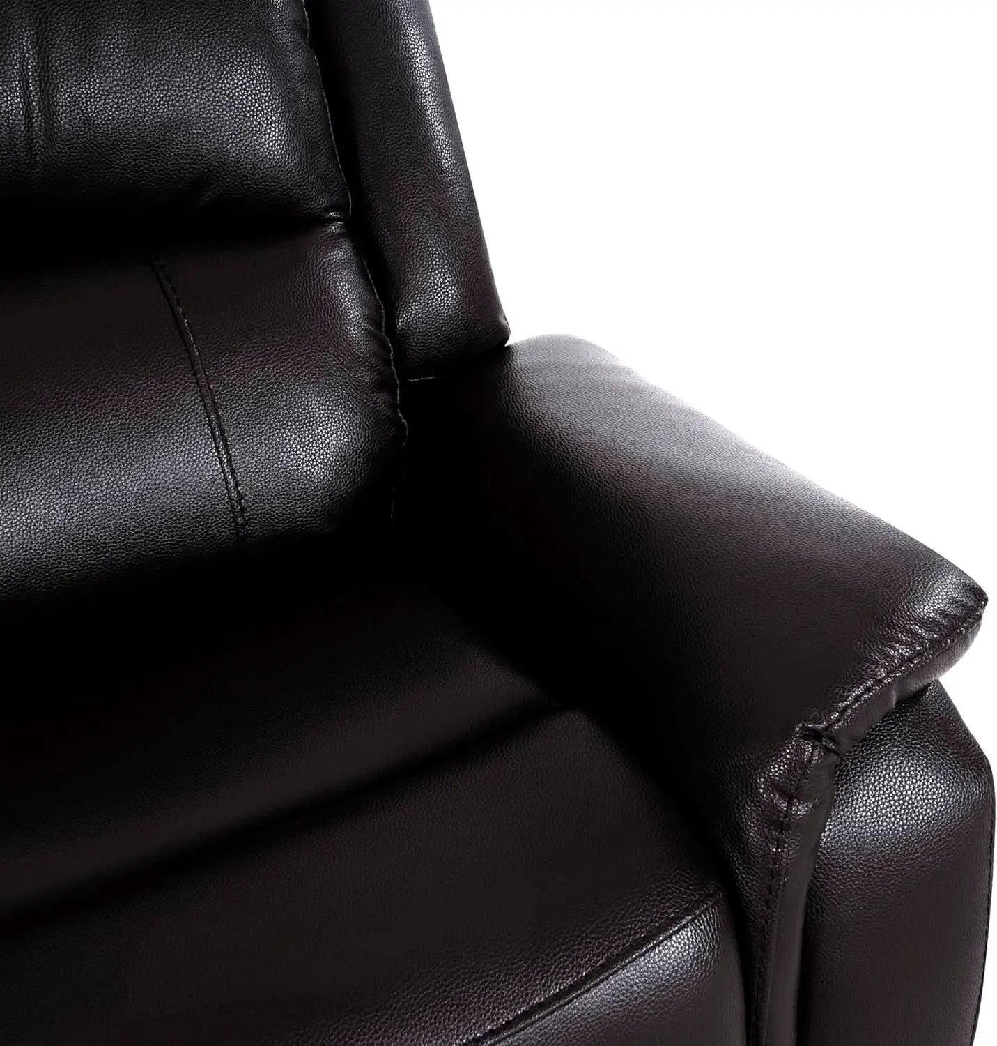 Espresso Leather Sofa Set With Manual Recliner For Living Room from PriceLows™