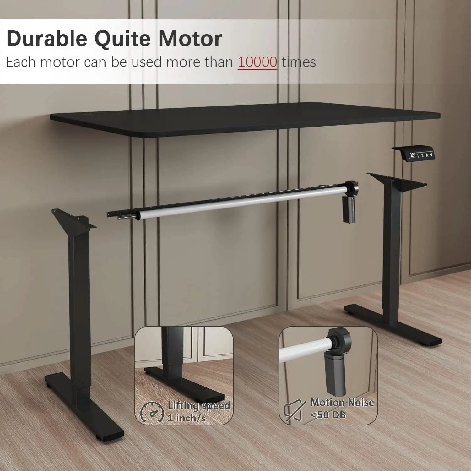 Electric Height Adjustable Standing Desk 55 X 24 Inches from PriceLows™