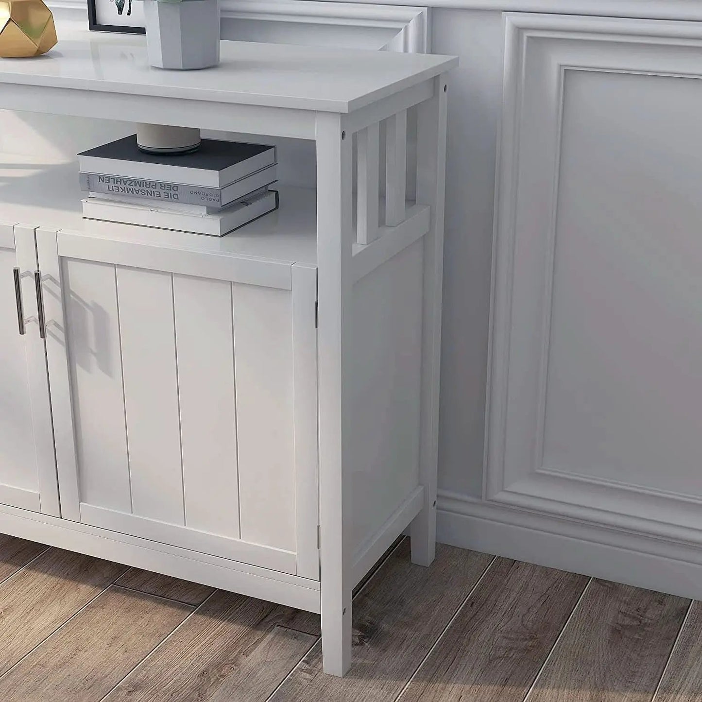 White Buffet Cabinet With 2 Doors And Adjustable Shelf from PriceLows™
