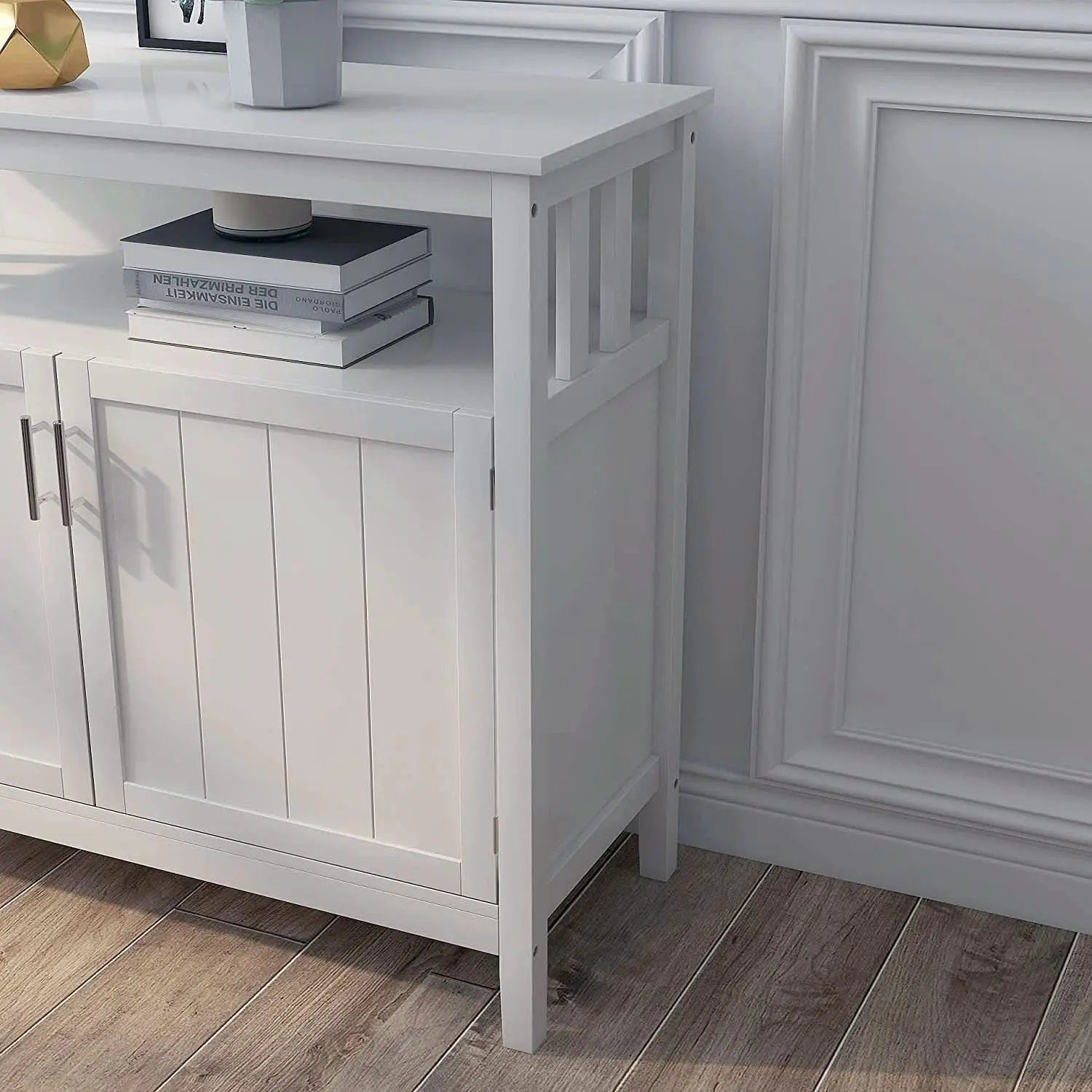 White Buffet Cabinet With 2 Doors And Adjustable Shelf from PriceLows™