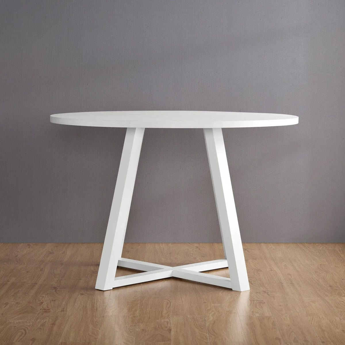 Edo Trestle Dining Table Set | 5-Piece | 4 White Windsor Chairs | Melamine Tabletop