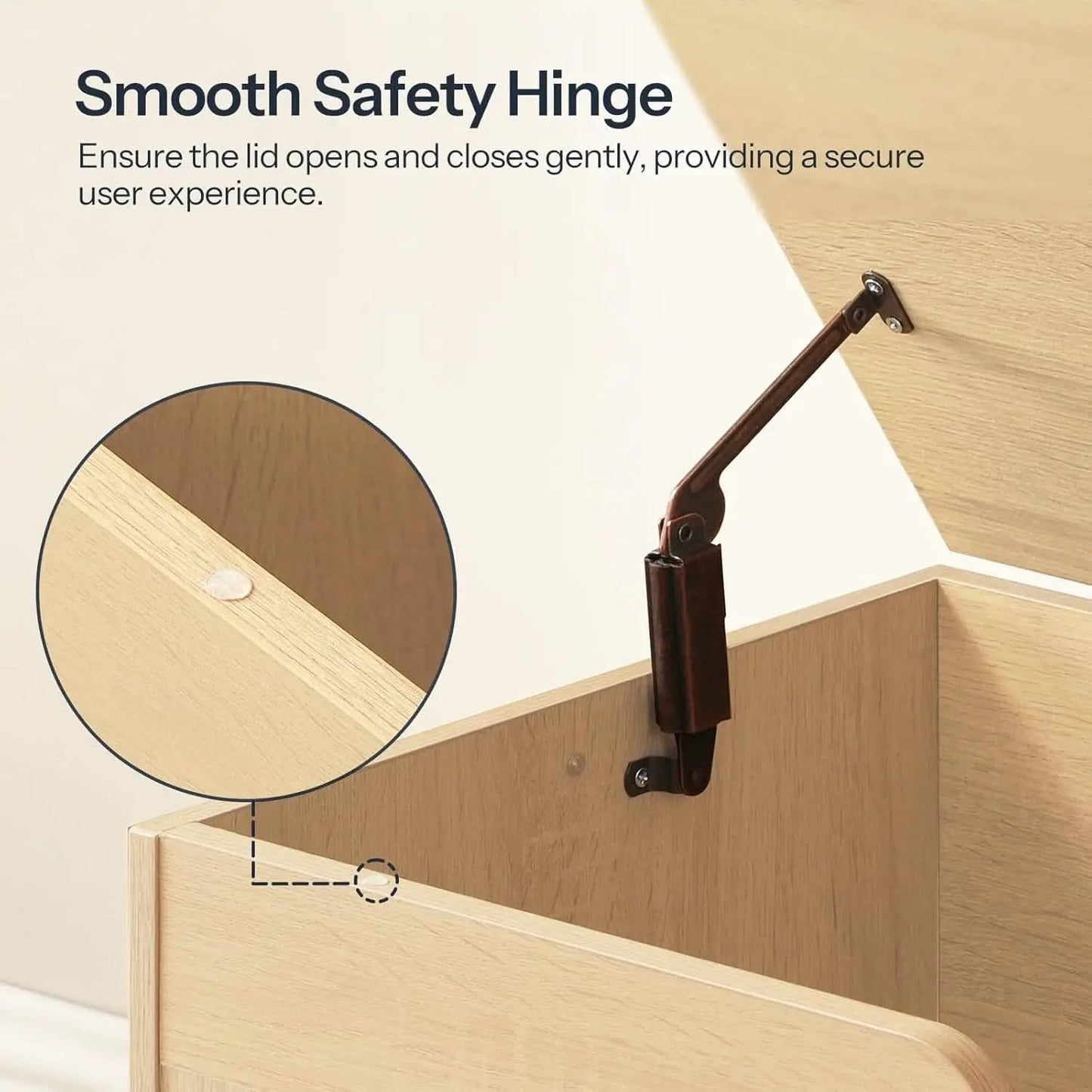 FortyThreeInch RattanLike StorageChest Bench With Safety Hinge from PriceLows™