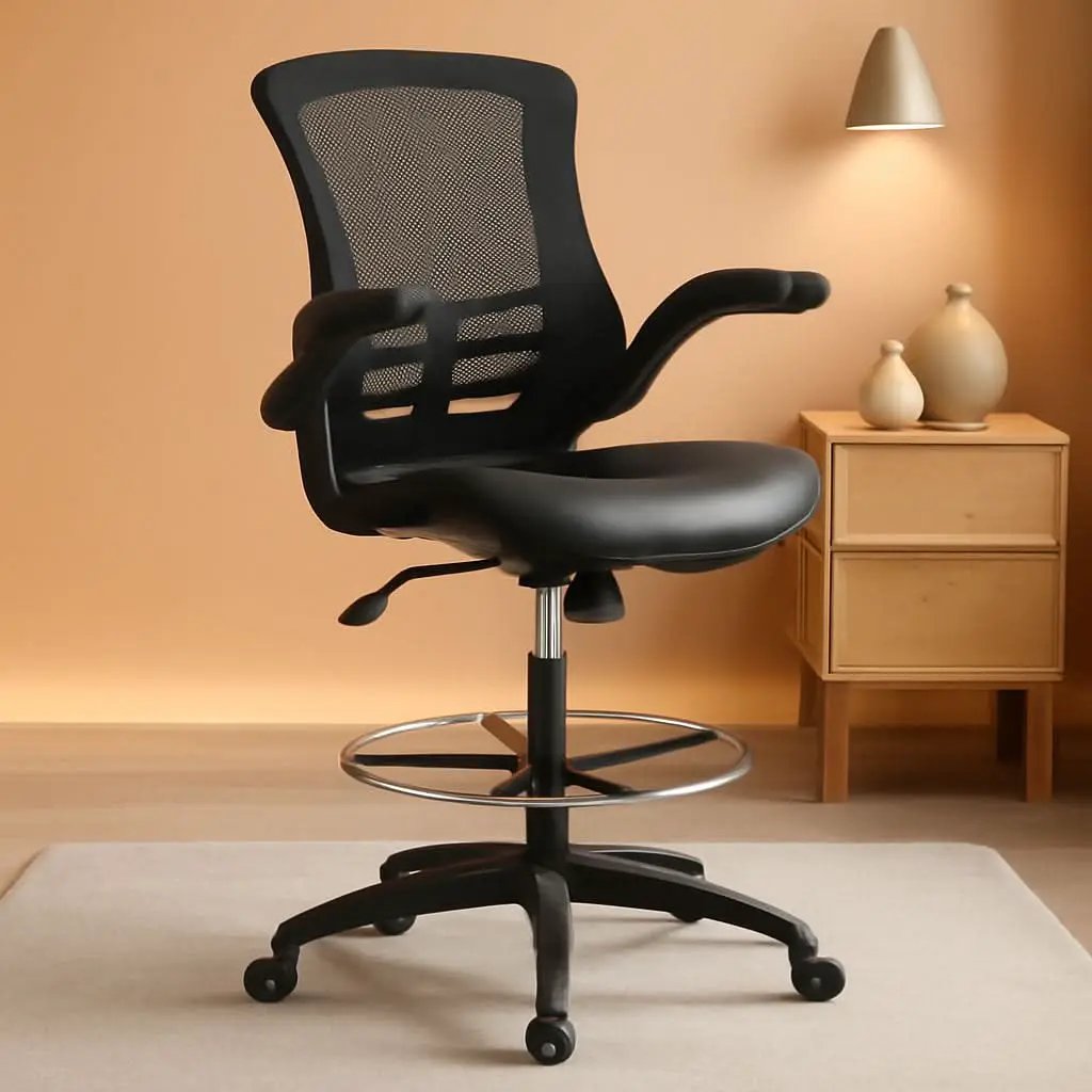 Kelista Mid Back Swivel Ergonomic Office Chair Black from PriceLows™