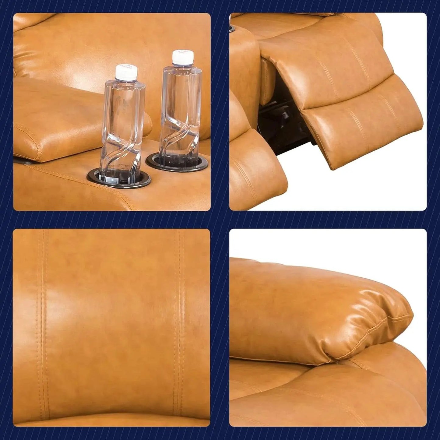 Alpine Ginger Living Room Recliner Set 2 Piece Love Seat from PriceLows™