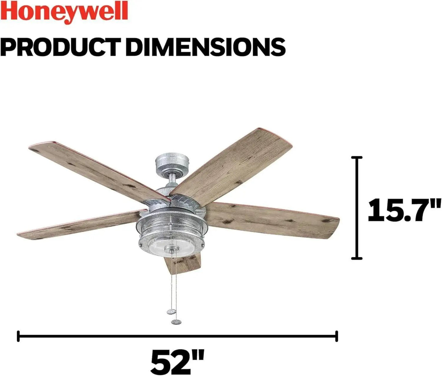 52 Inch Indoor Outdoor Ceiling Fan LED Light Dual Mount from PriceLows™