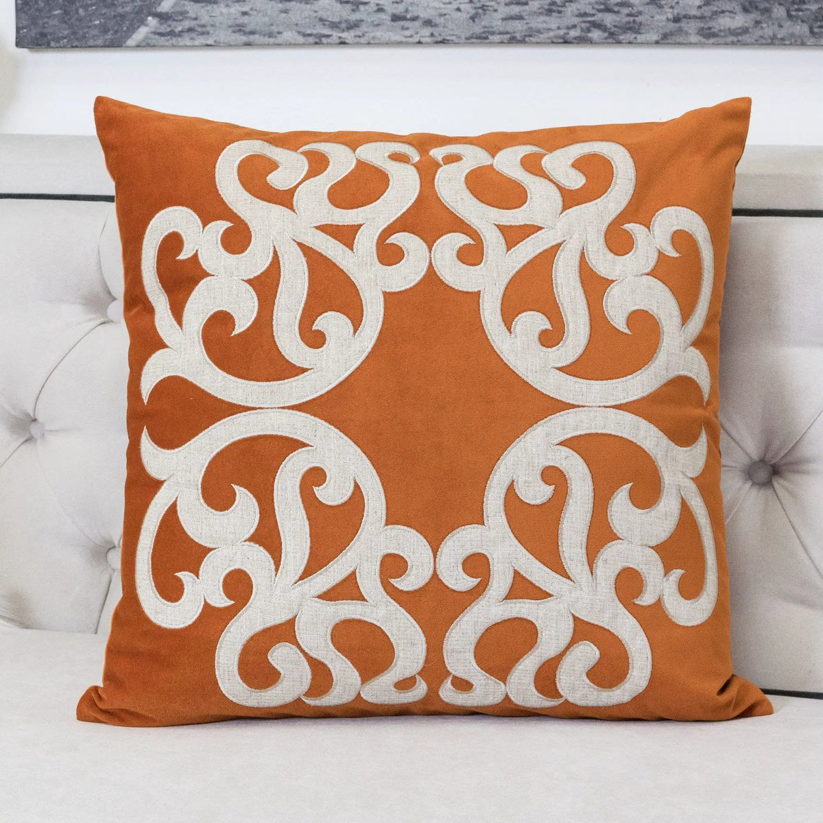 Pillow Cover | Vintage Vine Pattern | Hidden Zipper | Matching Back