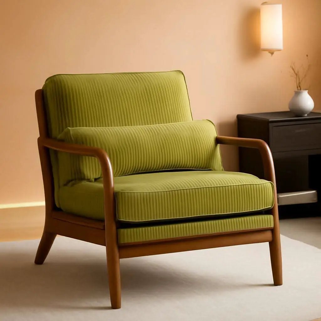 Nightshade Green Armchair With Lumbar Pillow Home Office from PriceLows™