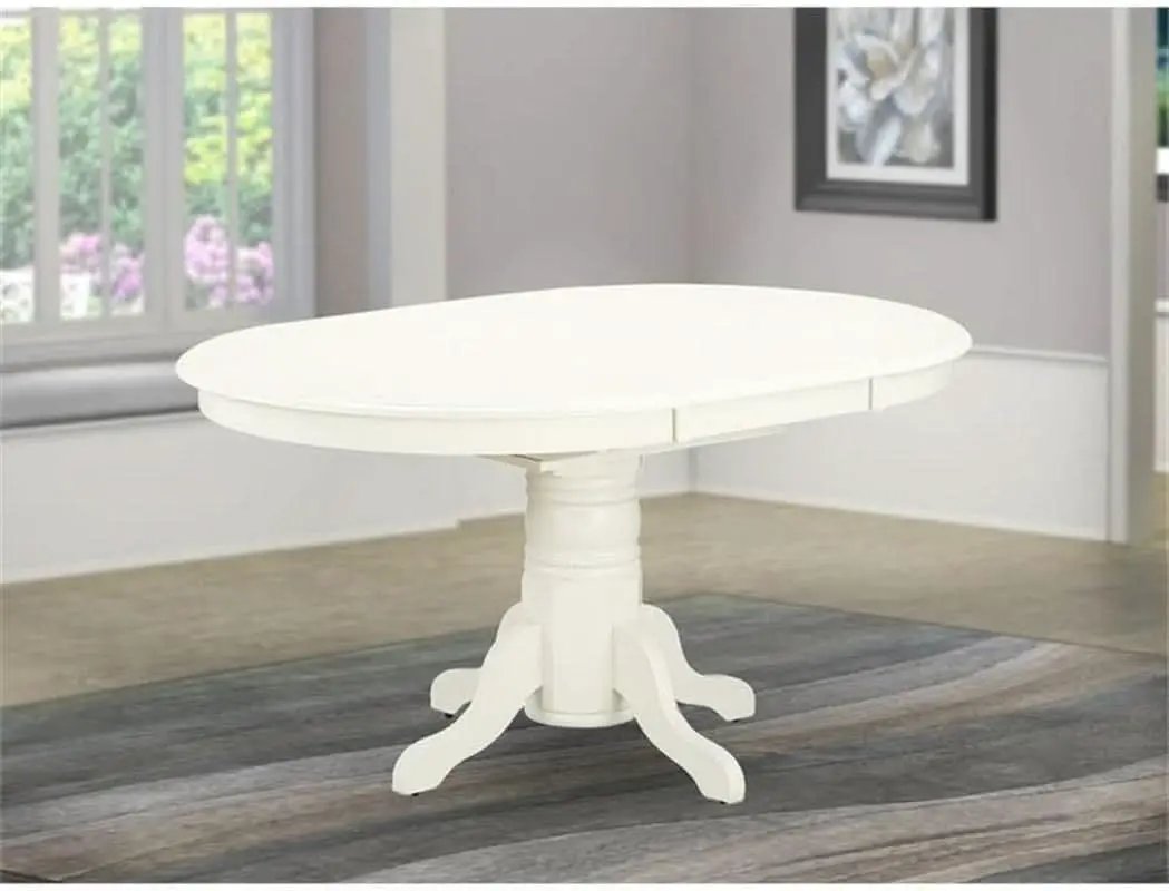 Avon Oval Dining Table 42x60 Linen White Butterfly Leaf from PriceLows™