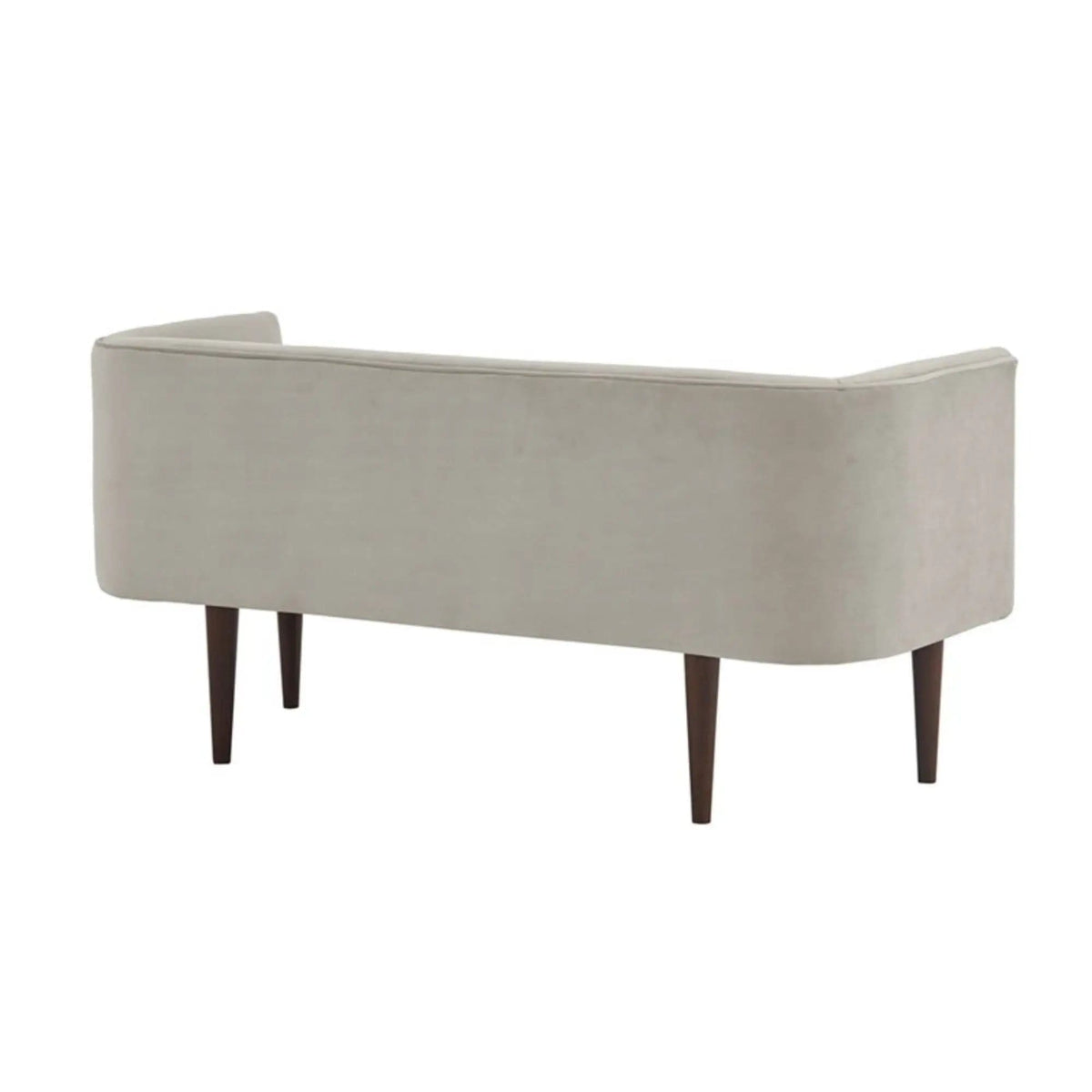 Farrah Accent Bench With Low Back & Sides | 19.5 x 49 x 23.75 in | Solid Wood & Velvet | Cream