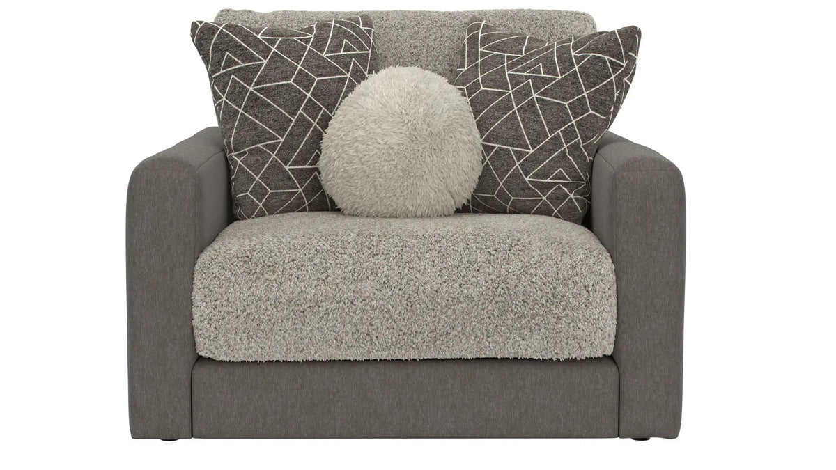 Reddington Chair 1/2 | 54 x 49 x 37 in | Velvet & Fabric | Umber / Fawn