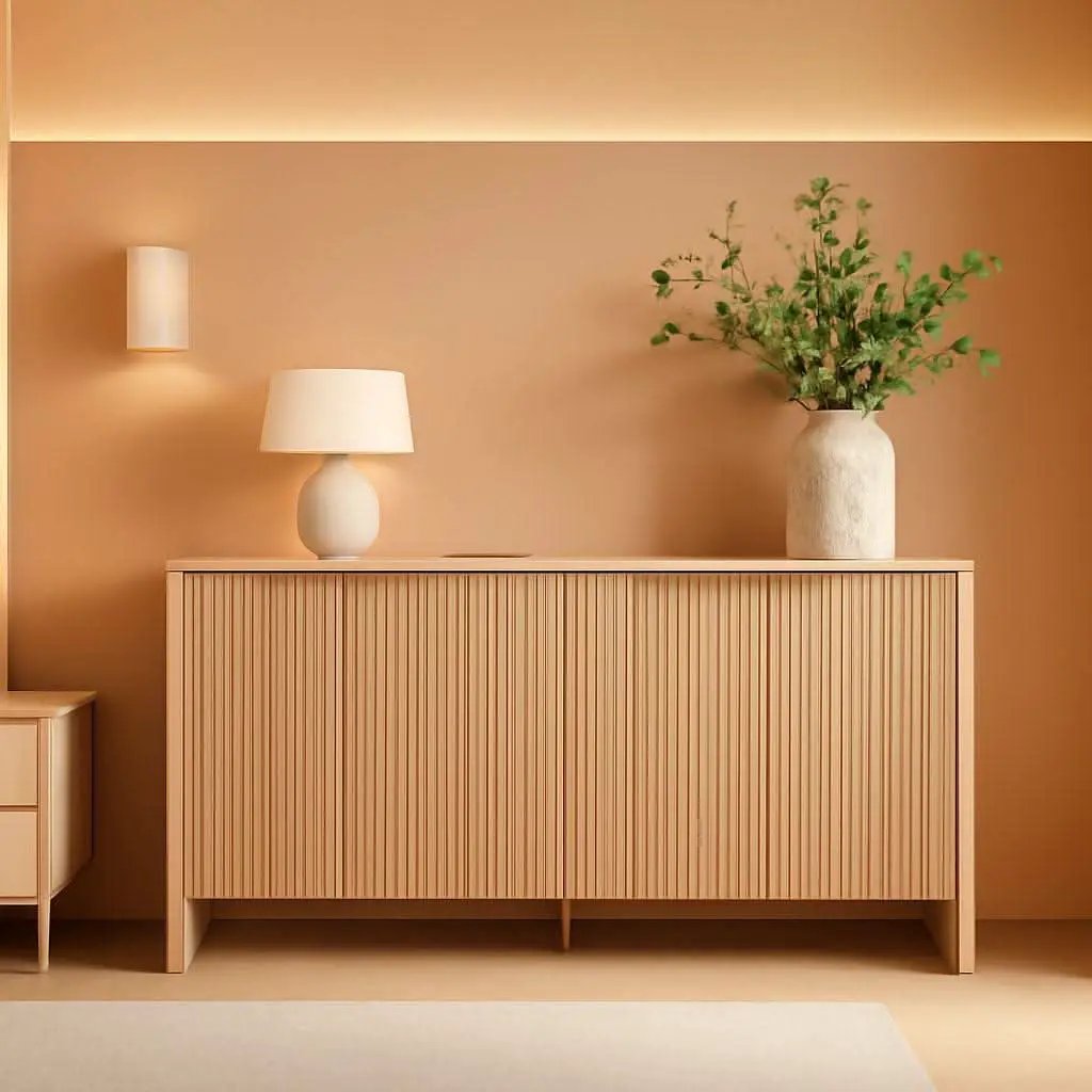 61 Inch Oak Sideboard Cabinet With Adjustable Shelves from PriceLows™