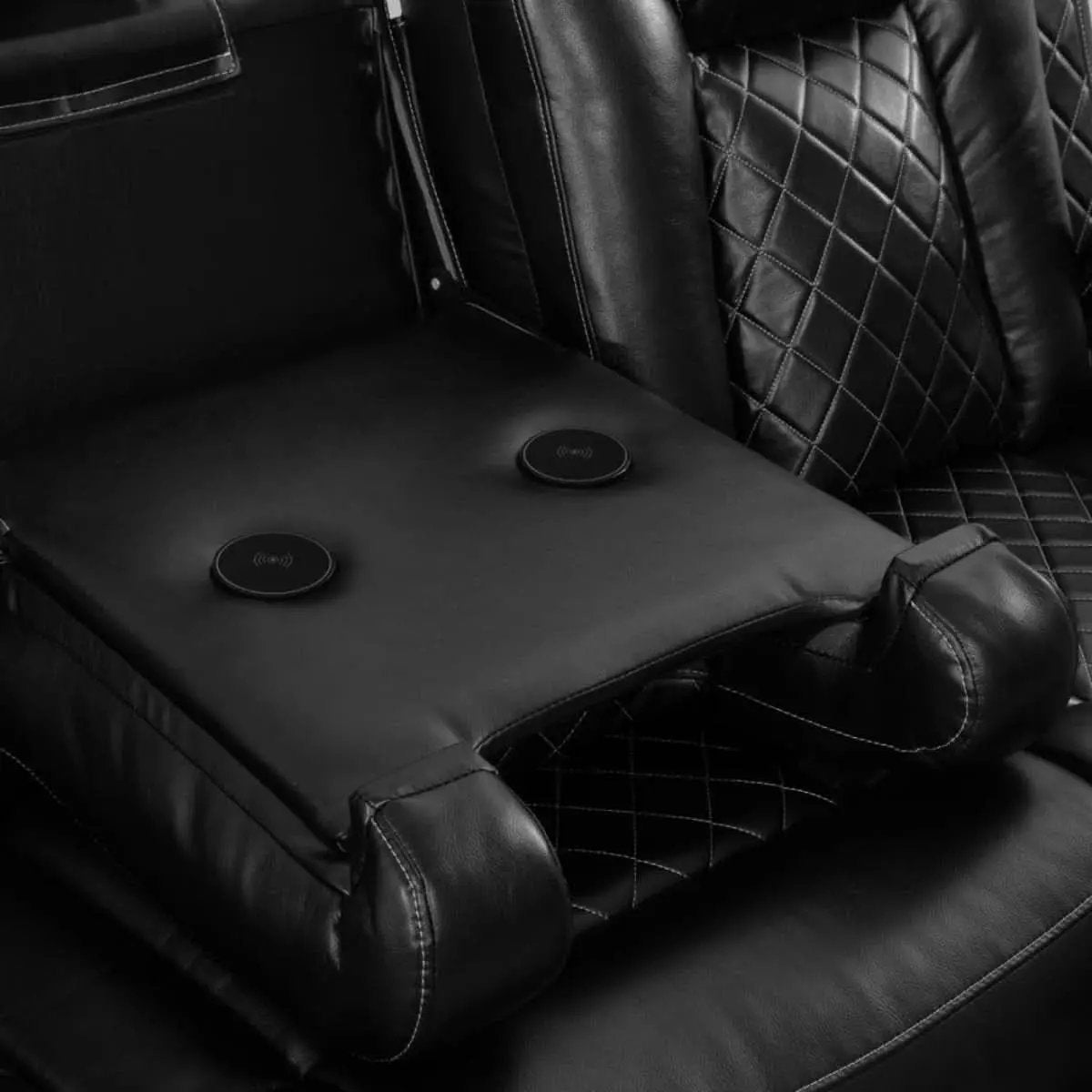 Electric Power Recliner Sofa Black With USB Charging Ports from PriceLows™