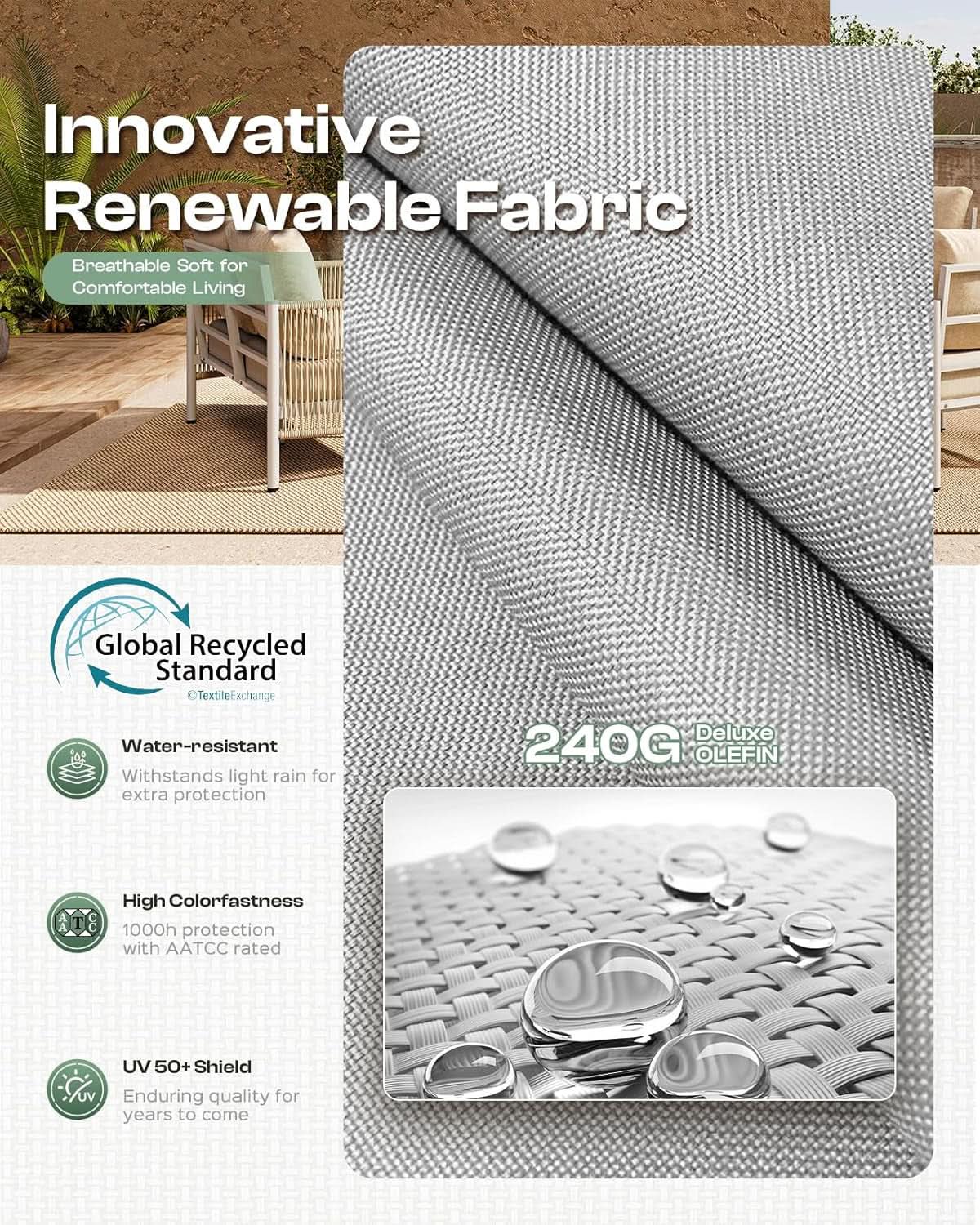 Modern Aluminum Outdoor Patio Furniture Set with Cushions from PriceLows™