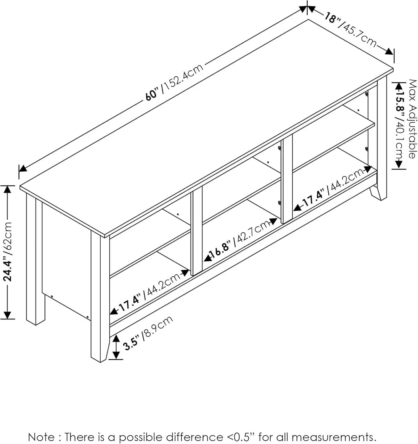 Jensen 65 Inch White Entertainment Center With TV Stand from PriceLows™