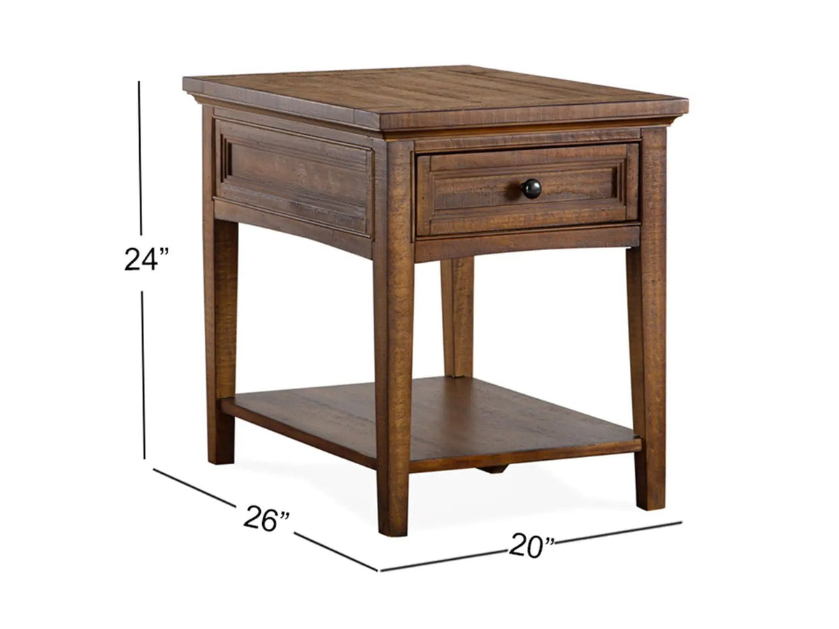 Bay Creek Rectangular End Table | Classic Styling | 26 Inch Width | Stunning Hardware